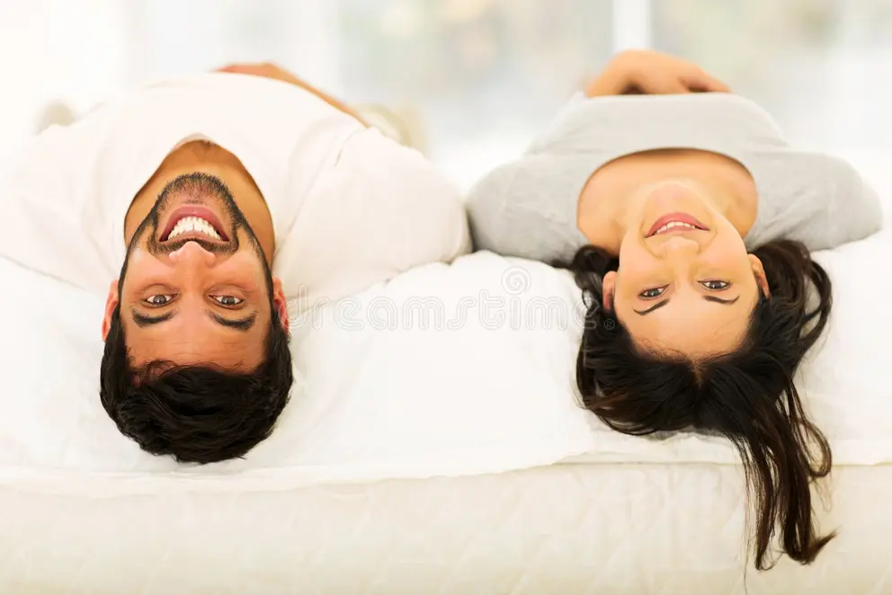 Playful portrait of the couple